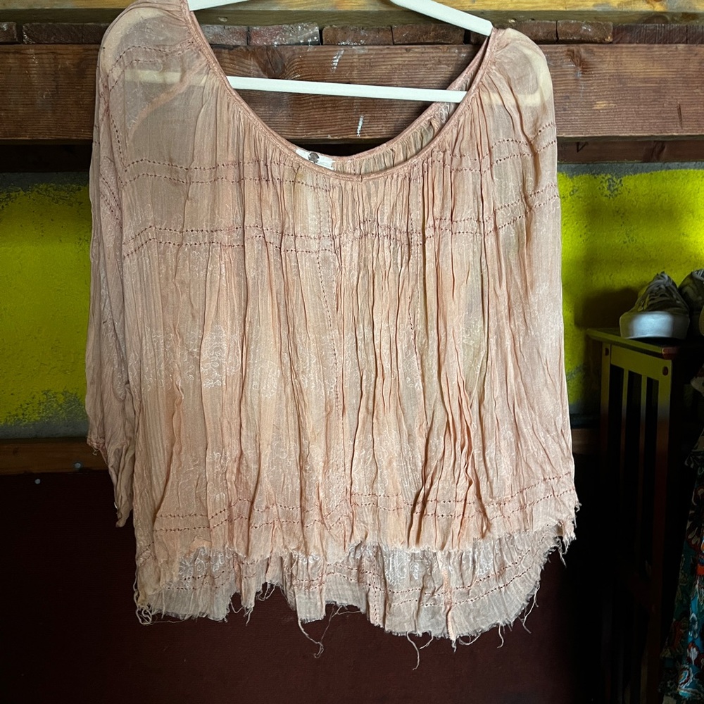 FP One Peach Textured Blouse